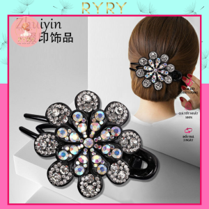 Kẹp tóc hình hoa đính đá xinh xắn dành cho nữ