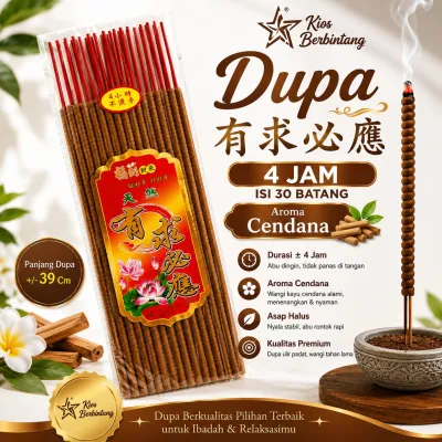 Dupa Ulir 4 Jam Isi 30 Batang Aroma Cendana Premium Warna Merah Cokelat