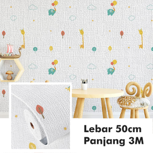 50CM300CM Wallpaper Linen Roll Wallpaper Dinding stiker Dekorasi Kamar Sticker dinding wallfoam