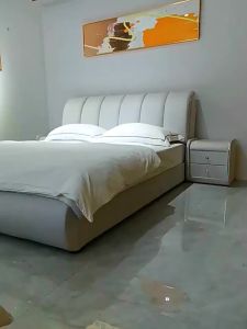 Leather bed master bedroom 1.8m double bed modern simple technology cloth bed 1.5m solid wood frame high storage wedding bed