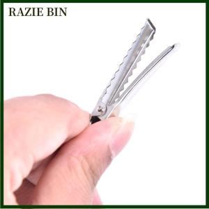 RAZIE BIN 50pcs Metal Alligator Hair Clips Bow Teethed Barrette Crocodile Clamp DIY Clip