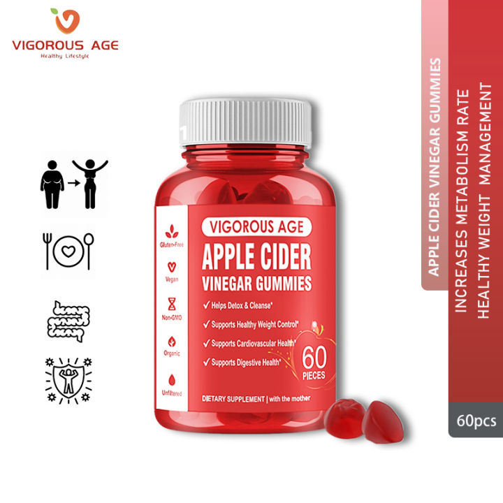 Vigorous Age Apple Cider Vinegar Health Gummies Organic Vegan