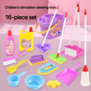 Kids Cleaning Set Mini Broom Dustpan Mop Pretend Play Housekeeping Home Toy Durable