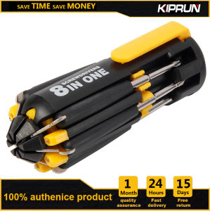 Kiprun Bộ Tuốc nơ vít 8 trong 1 với đèn LED Bộ dụng cụ gấp mũi tuốc nơ vít Multitool sửa chữa gia dụng công cụ