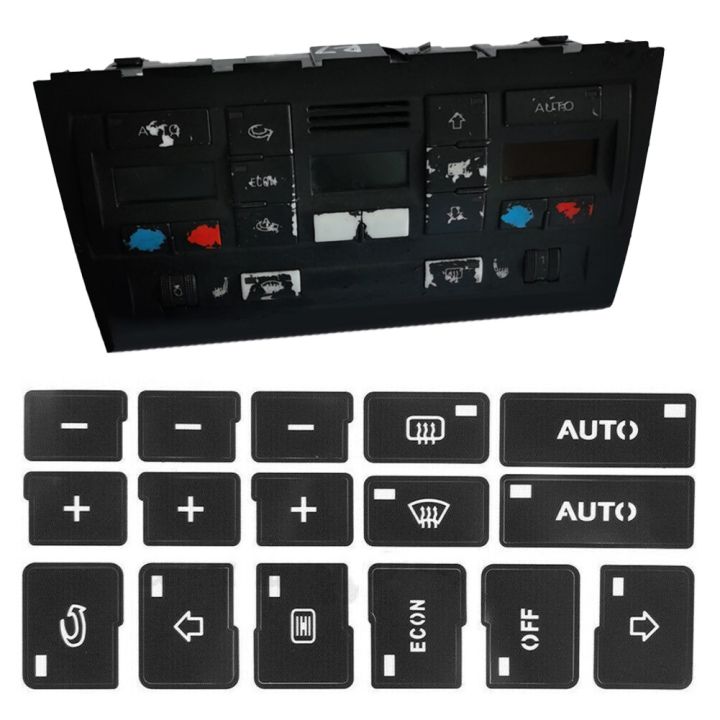 Black Overlay A4 B6 B7 AC Climate Control Button Decals for Improved