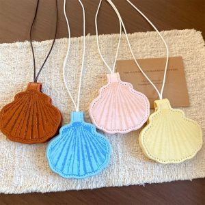 JON09 Beach Surfer Shell Glasses Clip Necklace Leather Bohemian Trendy Beach Necklace Cute Colorful Leather Shell Choker Vacation Gift