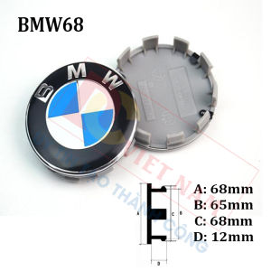 1 chiếc logo chụp mâm ốp lazang bánh xe ô tô BM.W đường kính 60mm (BMW60)