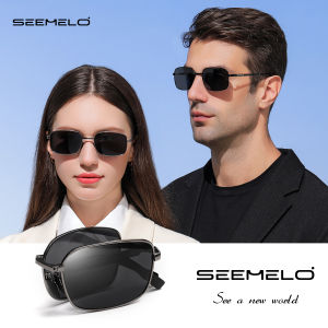 SEEMELO Photochromic Sunglasses Foldable Men Women Polarized Chameleon Glasses Driving Goggles Anti-glare Sun Glasses Night Vision Lens UV Protection Chic Retro Sun glasses