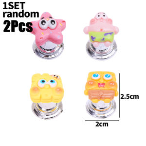 【On Sale】4Pcs Cartoon SpongeBob Toilet Press Button Creative Bathroom Water Closet Home Supplies