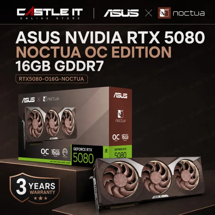 ASUS NVIDIA GeForce RTX 5080 Noctua OC Edition 16GB GDDR7 Graphics Card