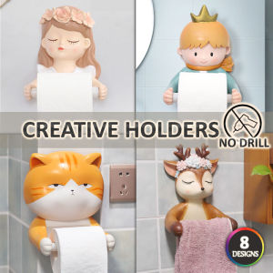 No Drill Toilet Paper Roll Holder Cute Toilet Paper Roll Holder Punch Free Towel Holder Wall Mount Toilet Roll Holder