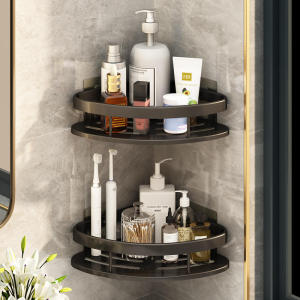 Shower Corner Caddy Bathroom Shelf No Drilling Self Adhesive Shower Shelf Organizer Rustproof Wall Mounted Shampoo Holder