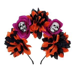Mexicans Rose Florals Crown Garlands Flower Headband Skeleton Florals Headband Halloween Dia De Los Muerto Party Costum