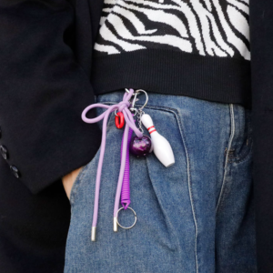 HOT Purple Sports Style Keychain Handmade Anti-lost Korean Charm Rope Keyring Bag Hanging DIY Y2K Fashion Bag Pendant Couple