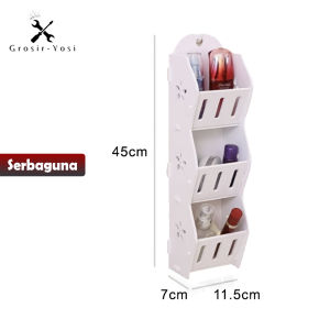Rak Tempel Dinding Kosmetik hp remote dll Ready Warna Putih - Grosir Yosi