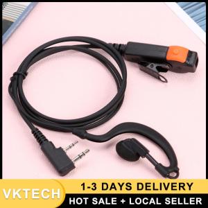 2 Pin Walkie Talkie Headset Earphones Dual PTT PU Wired Walkie Talkie Earwear G Type with Microphone for Kenwood Baofeng 888S TYT