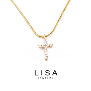 lisa jewelry 18K gold necklace cross necklace pendant  45n-1