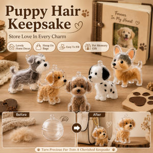 Dog Cat Pendant Transparent Hair Storage Keychain Cute Puppy Cat Design Pet Keychain Organizer For Pet Hair Keepsake Portable Pet Accessory Gift