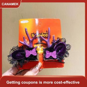 【CANAMEK 】 Funny Halloween Hair Accessories Cute Girls Witch Hat Hairpin Pumpkin Bat Decor Hair Clips For Children Party Dress Up Headwear