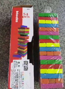 Mainan Edukasi Anak Susun Balok Kayu 54 Pcs Ukuran Jumbo Bahan Kayu Asli Angka atau Warna Block