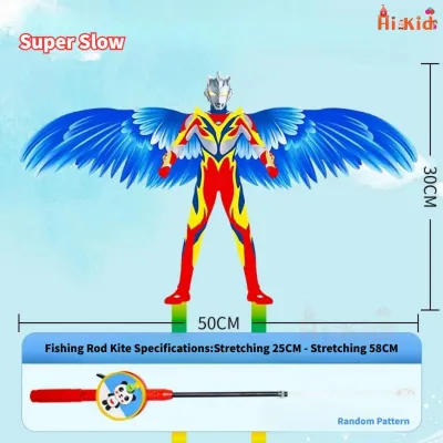 [SG Seller]Dynamic Simulation Fishing Rod Clamp Ventilated Kite Childrens Kite Plastic Eagle Kite Fishing Kite Fishing Rod Flying Kite