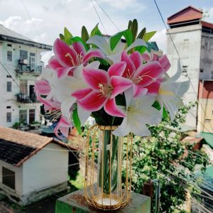 Bình Hoa Ly Cao Cấp Lọ Hoa Decor Phong Cách Bắc Âu Hiện Đại Cao 50cm Trang Trí Phòng Khách Bình Hoa Giả DG-145