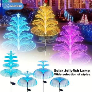 MLADEN 7 Color Changing Solar Jellyfish Lights Outdoor Waterproof Garden Lawn Light 2/5 Layers Raya Lampu