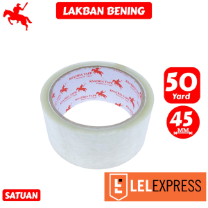 [TERLARIS] KSATRIA Tape Lakban Bening 45MM* 50 Yard -Pcs