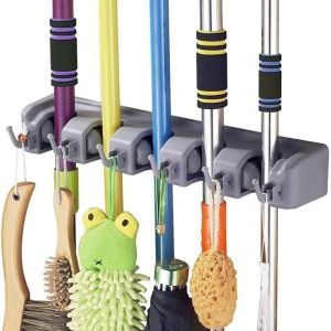 Gantungan Sapu Dan Kain Pel 5 Slot - Magic Holder Broom And Mop Hanger - ShennyClothing