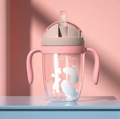 LI(300ml) Baby Straw Cup Kids (BPA-Free) Cup Toddler Sippy Cup Baby Cup with Handle Children Water Bottle Toddler Training Cups Children Tumbler