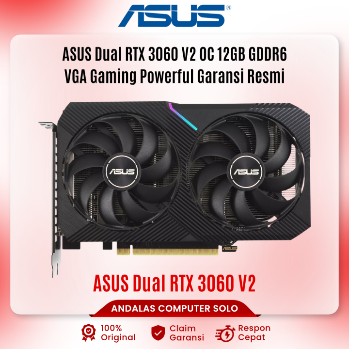 ASUS Dual RTX3060 12G V2 NVIDIA GeForce RTX 3060 12 GB GDDR6 VGA