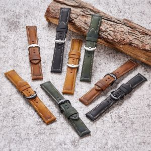 Dây đồng hồ da bò sáp nhập khẩu cao cấp kèm chốt thông minh size 20mm và 22mm