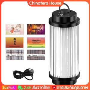 LED ไฟเต็นท์น้ำหนักเบา 2000mah หรี่แสงตั้งแคมป์ประเภท C ชาร์จไฟขนาดกะทัดรัดสำหรับกิจกรรมกลางแจ้ง