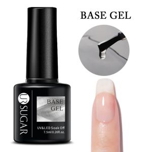 UR SUGAR 3PCs Rose Gold Gel Nail long Polish Set Glitter Nail art Gel Semi Permanent Base Top Coat UV Gel art Nail Art Design Hybrid