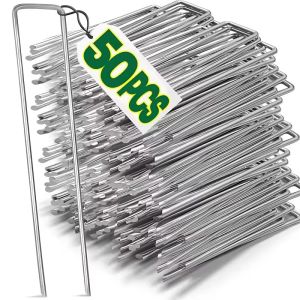 Galvanized Steel U-shaped Garden Stakes Heavy-duty Landscape Spikes Fence Tubing Staples for Holding Lawns Barrier Ground Nails