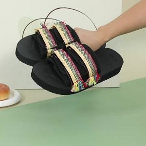 New Summer Slippers With Thick Soles Casual Outdoor Non-Slip Slide Sandals For Men And Women Fashionable Velcro Sandals