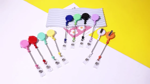 10pcsExpandable Beaded Keychain Metal Easy to Pull Buckle DIY Keyring Key Chain Adjustable Length Keyrings