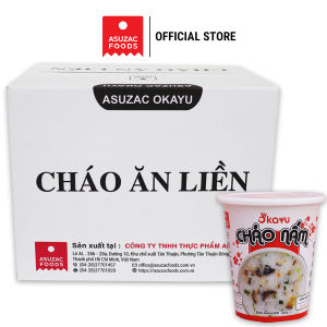Cháo nấm ăn liền Asuzac thùng 12 ly (36 g x 12 ly) - Chay mặn đều dùng được