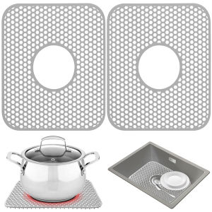 Silicone Kitchen Sink Mat Heat-resistant Easy-clean Silicone Sink Mat Non-slip Sink Protector
