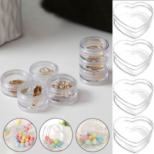 10pcs Jewelry Storage Box Mini Multi-size Plastic Clear DIY Jewelry Small Case Acrylic Clear Heart Boxes