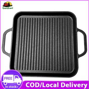 【Free Shipping】 11in Cast Iron Griddle Pan Reversible Square Grill Plate for Gas Stovetop Oven Non-Stick Durable Cooking Tool