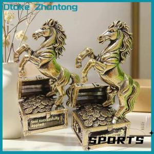 Dtake 1pcs Zodiac ngựa Tượng trang trí quà tặng Brass Ngựa phong thủy bức tượng nhỏ thủ công văn phòng trang trí nội thất phụ kiện