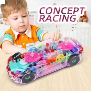 Mainan Anak Mobil Balap Masa Depan Sedan Transparan Concept Racing Car Lampu LED Edukasi