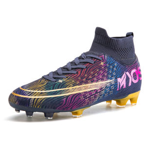 Professional Soccer Shoes Adult Children High Top Long Spikes Soccer Shoes Mens Womens Outdoor Fashion Soccer Boots Futsal Soccer Boots