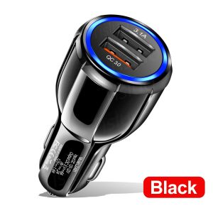 【Ready Stock】Dual Car USB Charger Quick Charge 3.0 Mobile Phone Charger 12V 24V 2 Port USB Fast Car Charger USB Car Phone Adapter