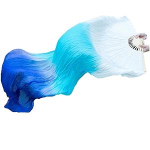 Chic Extended Faux Silk Belly Dance Fan Veils Long Folding Fans for Dance Shows Performances Gift for Dance Teachers