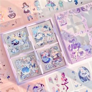 25/100 Sheets Handbook Stickers Decorative Cute Transparent Waterproof Childrens Sticker Set PET Colorful Paradise