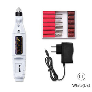 Electric Nail Drill Machine Pen with 6 Nail Drill Bits Pedicure File Art Sanding Polishing Tools