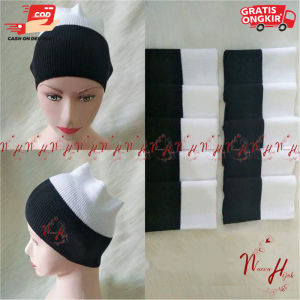Bandana rajut dua warna/ Ciput 2 tone dalaman kerudung harga murah kualitas bagus