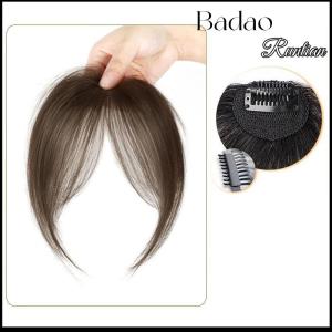 Badao Middle Part Bangs Fringe Synthetic Topper Hairpiece Clip-In Bang Extension Natural Invisible Clourse Hairpiece Women